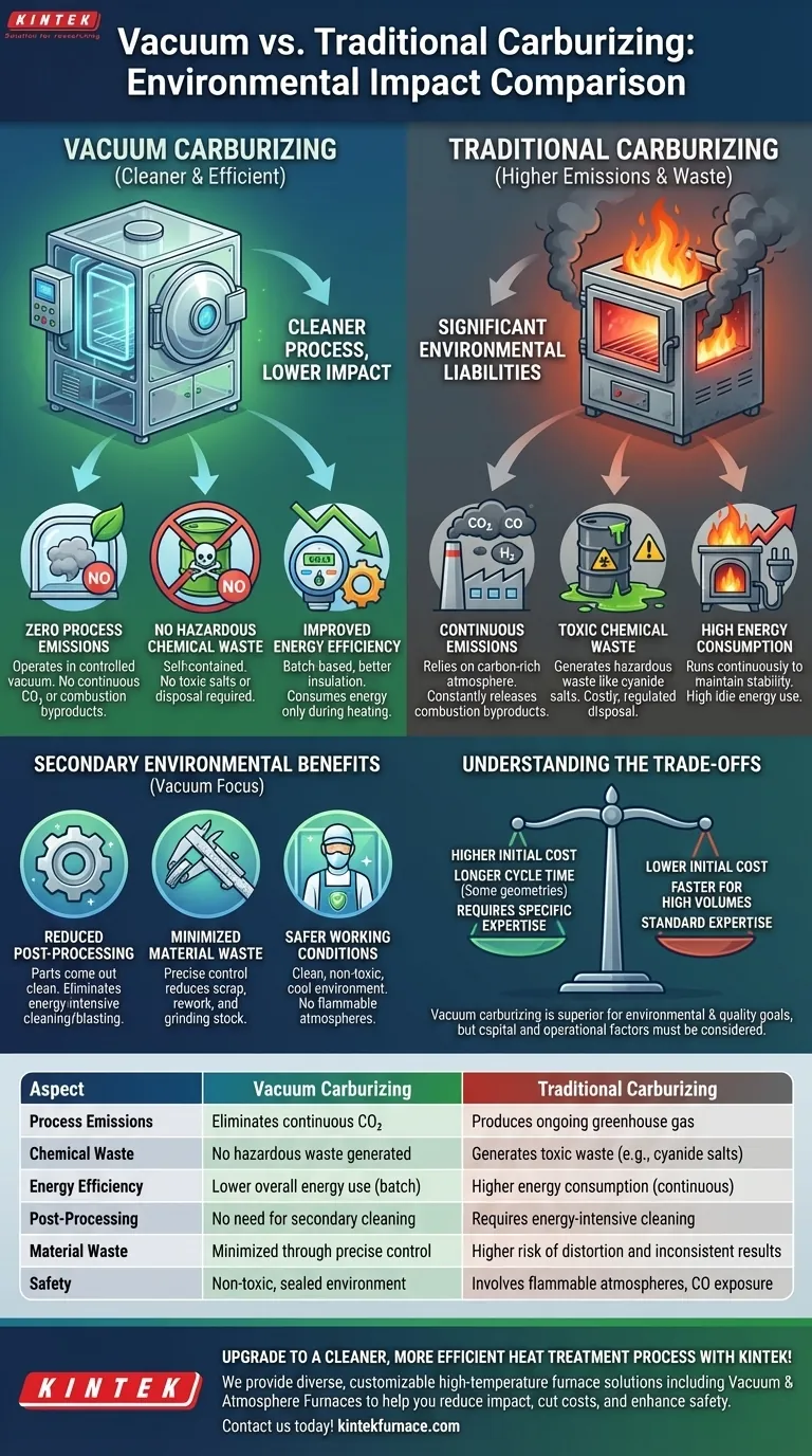 Como a cementação a vácuo se compara aos métodos tradicionais de cementação em termos de impacto ambiental? Descubra o Tratamento Térmico Ecológico Guia Visual