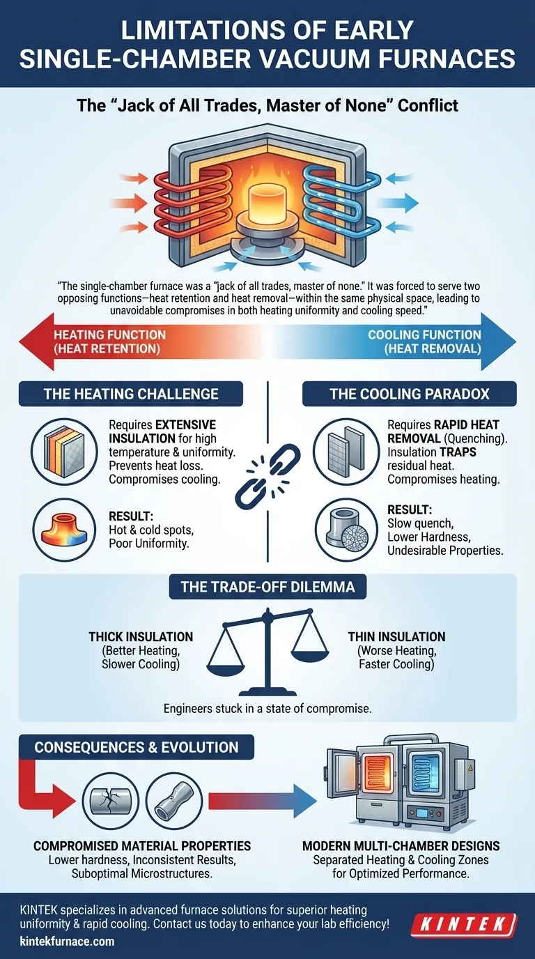 초기 단일 챔버 진공로 설계의 한계는 무엇이었나요? 가열 대 냉각 갈등을 발견하세요 시각적 가이드