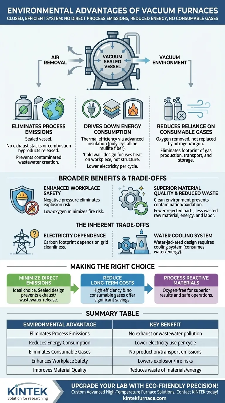 What are the environmental advantages of vacuum furnaces? Reduce Emissions and Energy Use Visual Guide