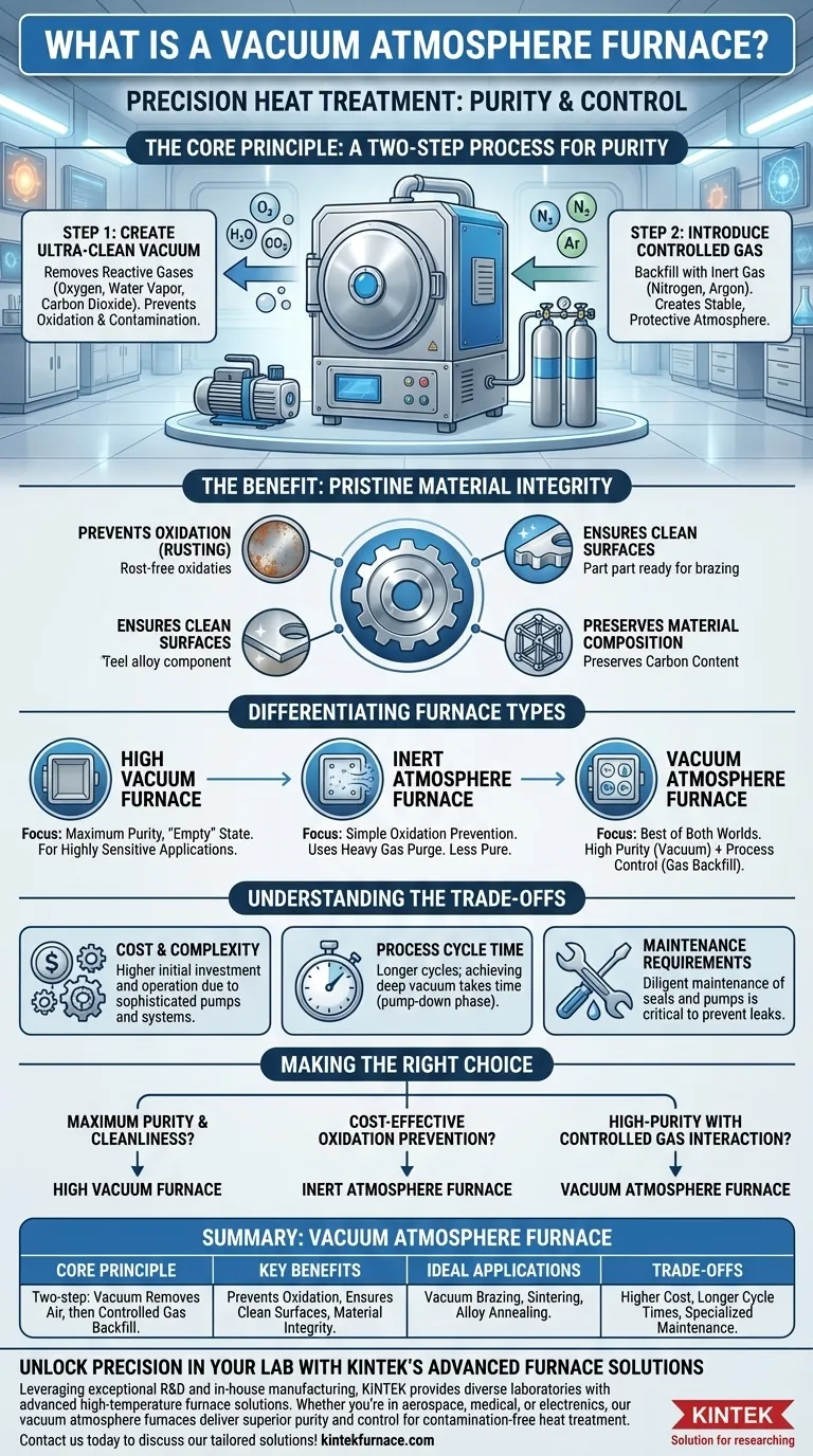 Che cos'è un forno a atmosfera sotto vuoto? Padroneggiare il trattamento termico di elevata purezza per materiali superiori Guida Visiva