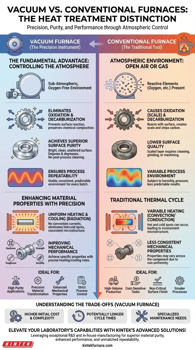 Cosa distingue i forni sottovuoto dagli altri forni per trattamenti termici? Ottieni purezza e precisione nel tuo laboratorio Guida Visiva
