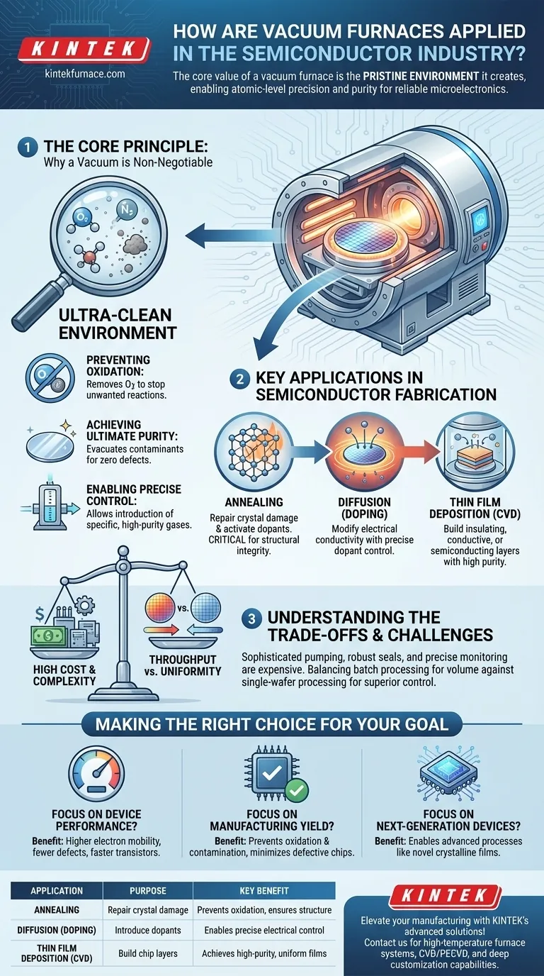 Como os fornos a vácuo são aplicados na indústria de semicondutores? Essenciais para a fabricação de chips de alta pureza Guia Visual