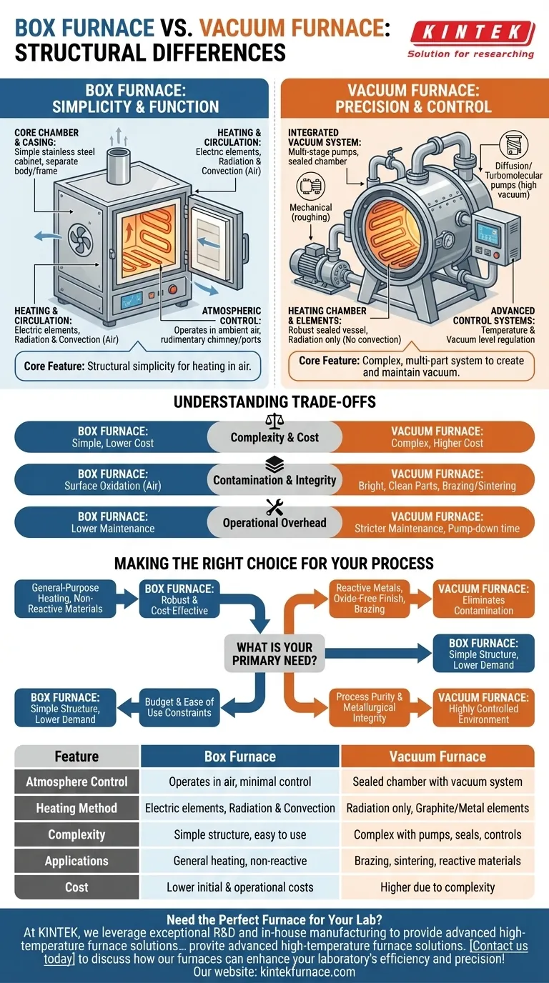 How do the structural features of a box furnace and a vacuum furnace differ? Compare for Your Lab's Needs Visual Guide