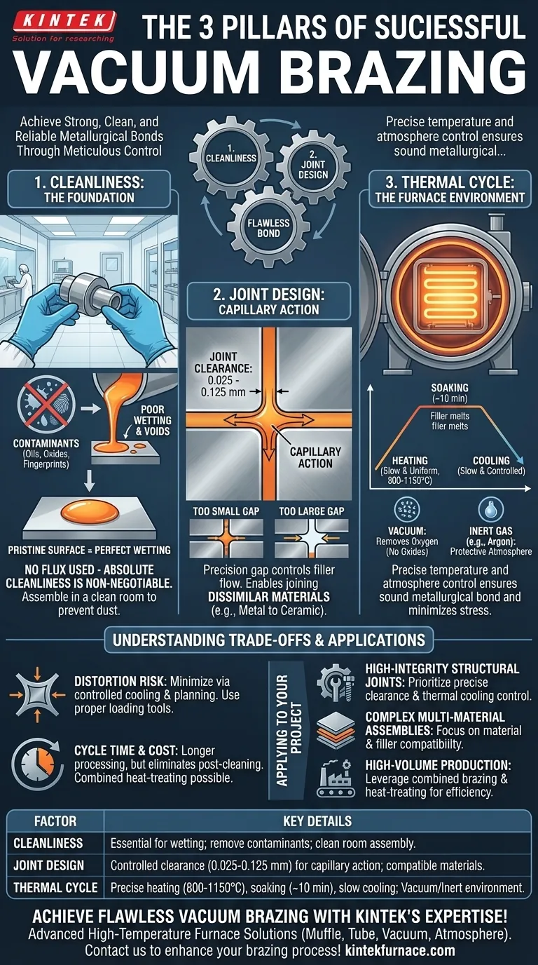 Quali fattori sono cruciali per una brasatura sottovuoto di successo? Pulizia impeccabile, progettazione del giunto e controllo termico Guida Visiva