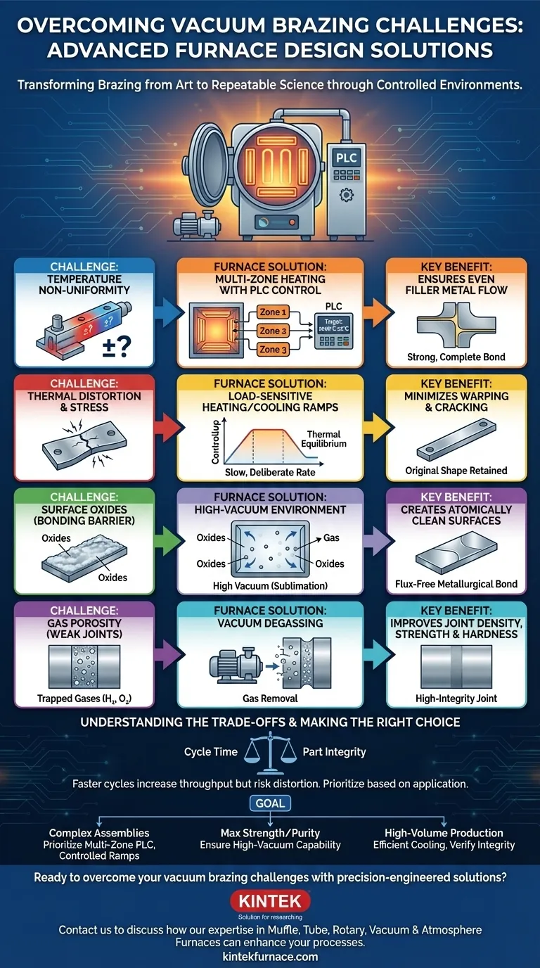 Come si superano le sfide della brasatura sottovuoto nella progettazione dei forni? Padroneggiare precisione e purezza per giunzioni resistenti Guida Visiva