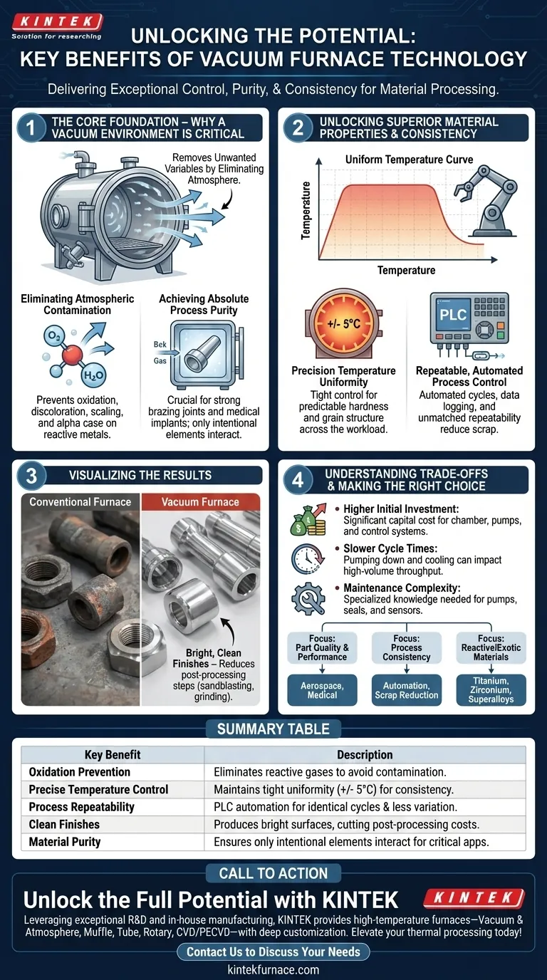 What are the key benefits of vacuum furnace technology? Achieve Superior Material Quality and Consistency Visual Guide