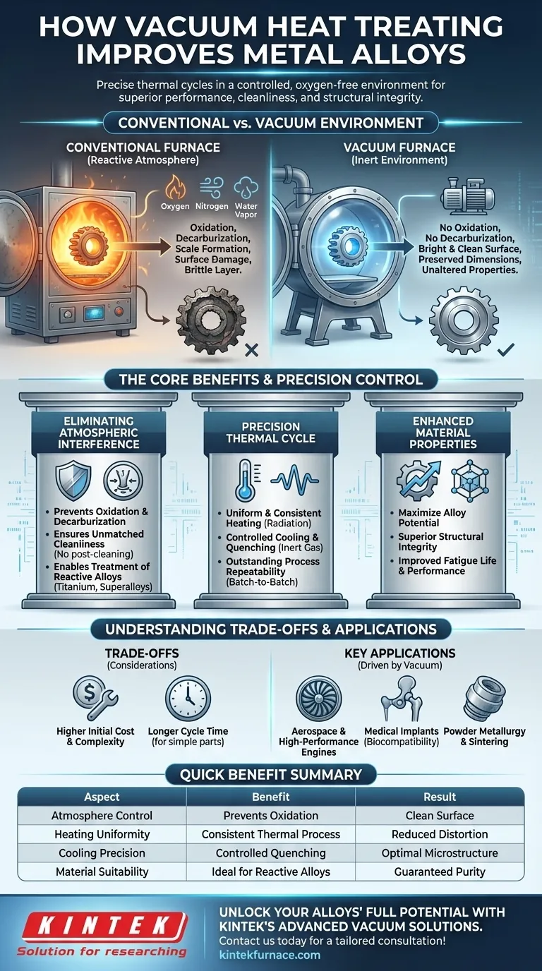 How does a vacuum heat treating furnace improve the condition of metal alloys? Achieve Superior Metal Performance Visual Guide
