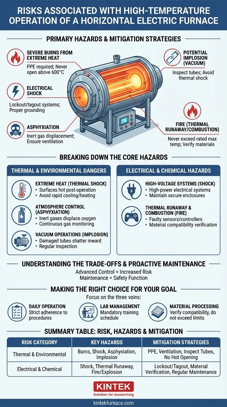 Quais são os riscos associados à operação em alta temperatura de um forno elétrico horizontal? Guia Essencial de Segurança Guia Visual