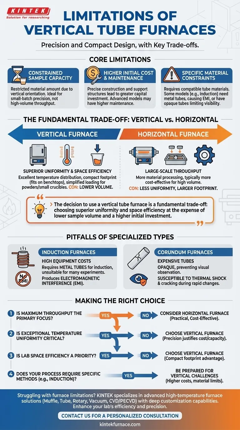 Was sind die Einschränkungen von vertikalen Rohröfen? Wichtige Kompromisse für die Laboreffizienz Visuelle Anleitung