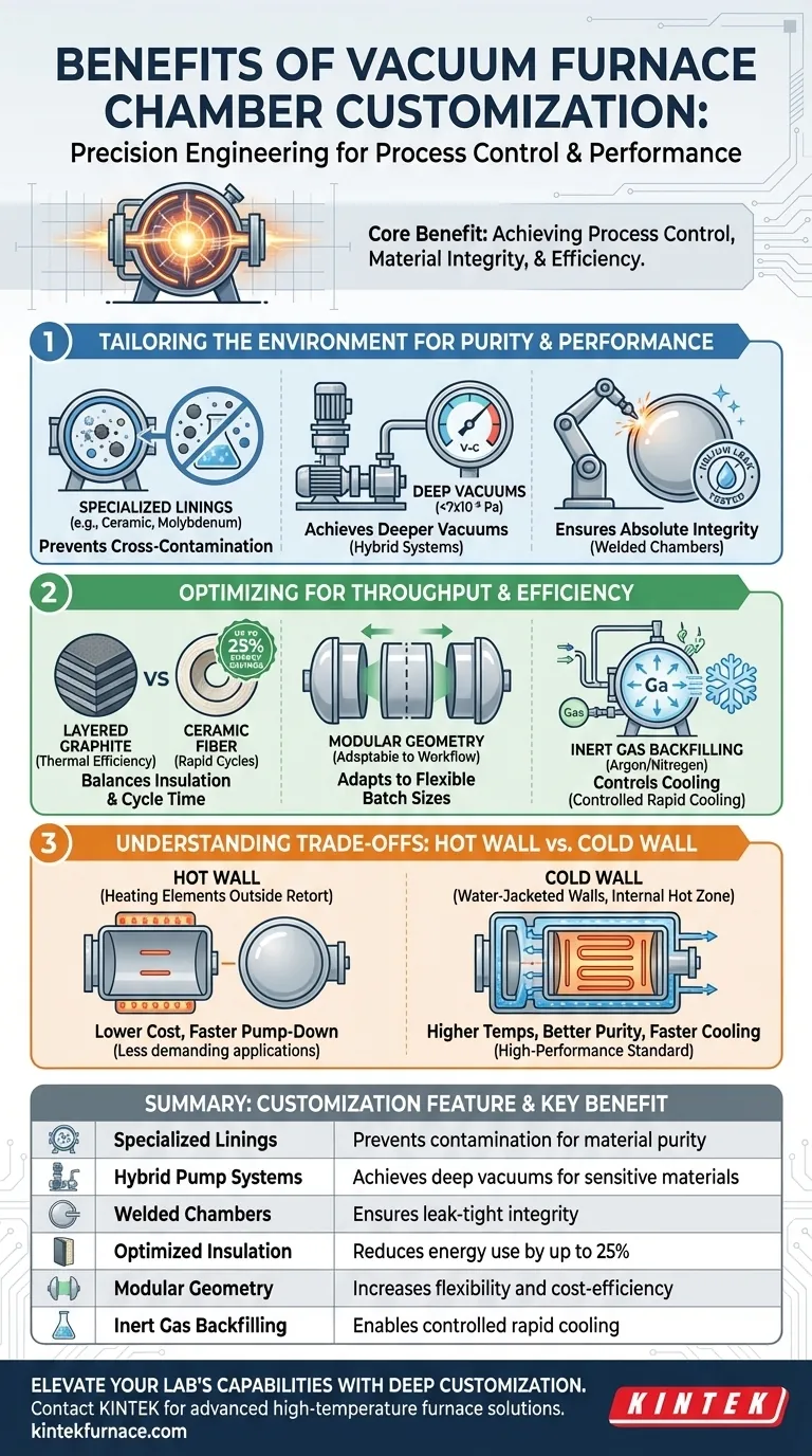 How is chamber customization beneficial in vacuum furnaces? Boost Purity, Efficiency, and Performance Visual Guide