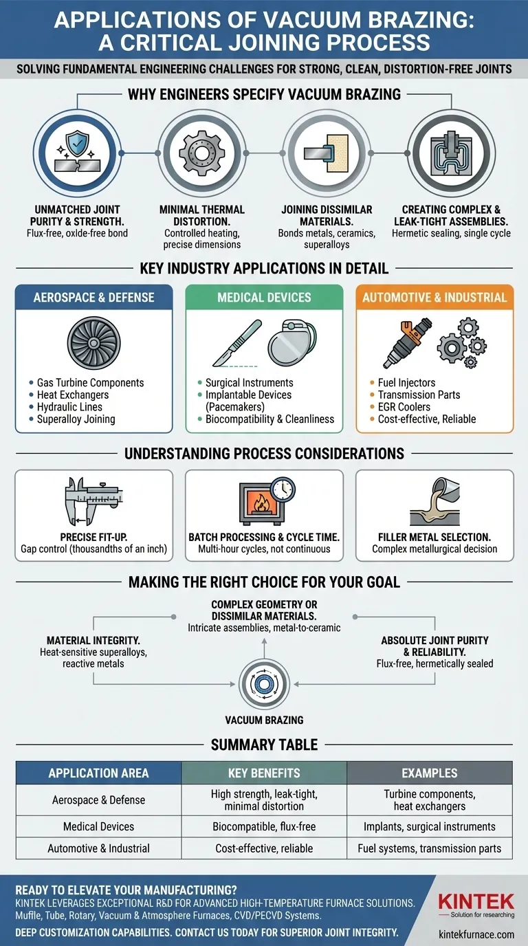 Quais são algumas aplicações da brasagem a vácuo? Obtenha Juntas Fortes e Limpas na Aeroespacial e Mais Guia Visual
