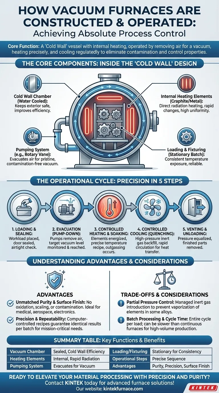 Wie sind Vakuumöfen aufgebaut und wie werden sie betrieben? Erschließen Sie Präzision und Reinheit bei der Materialbearbeitung Visuelle Anleitung