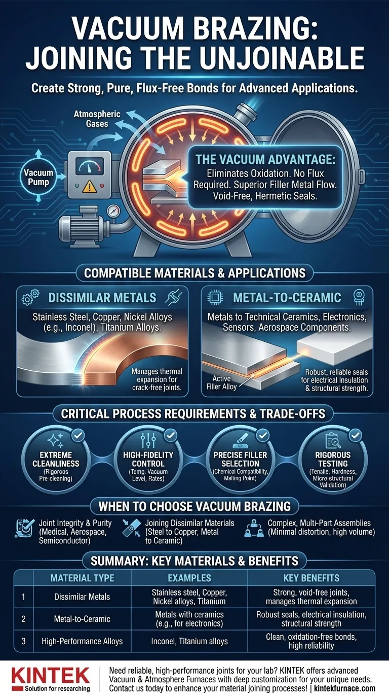What types of materials can be joined using vacuum brazing? Achieve Strong, Clean Bonds for Dissimilar Materials Visual Guide