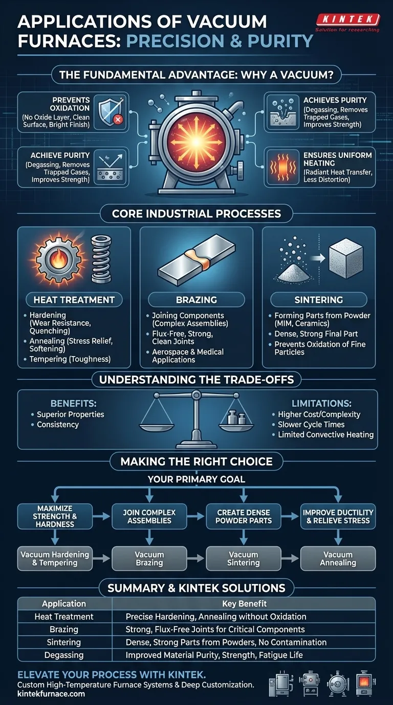 What are the main applications of vacuum furnaces? Achieve Superior Material Quality and Performance Visual Guide