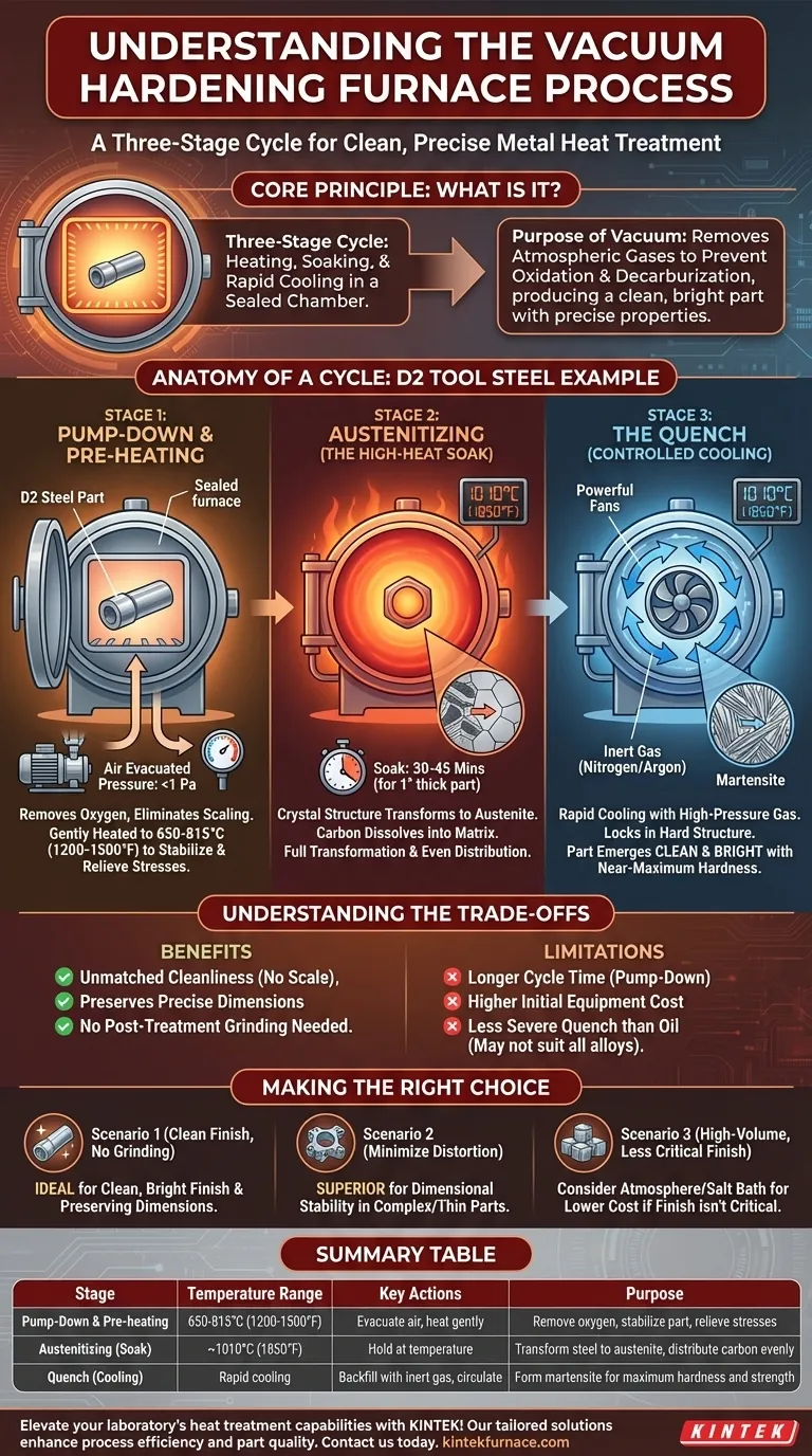 Can you describe a process example using a vacuum hardening furnace? Achieve Clean, Precise Metal Hardening Visual Guide
