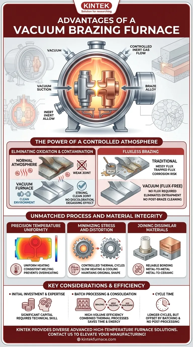 Quais são as vantagens de usar um forno de brasagem a vácuo? Obtenha juntas limpas, fortes e livres de fluxo Guia Visual