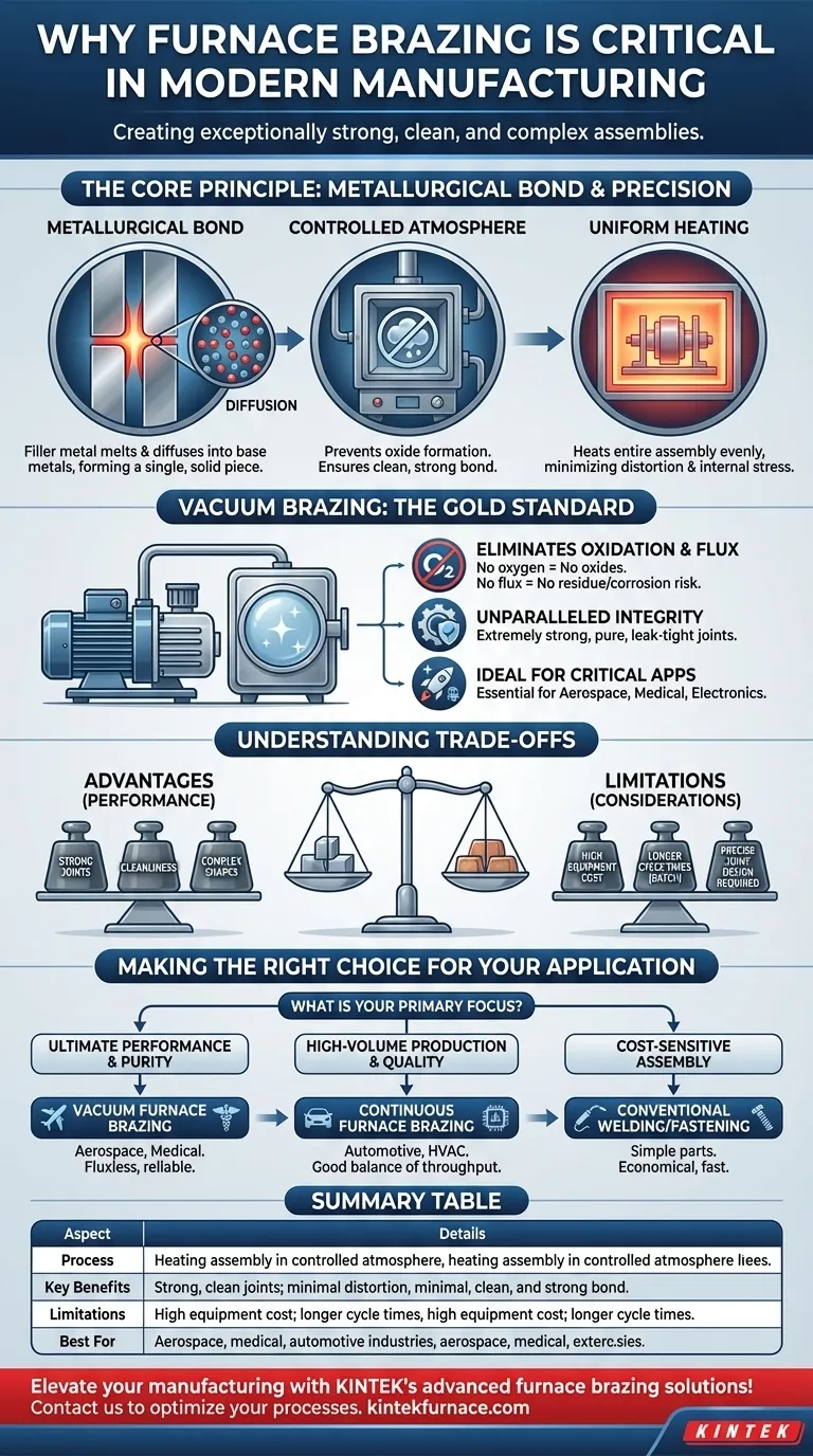 Por que a brasagem em forno é crítica na fabricação moderna? Obtenha conjuntos de metal fortes, limpos e complexos Guia Visual
