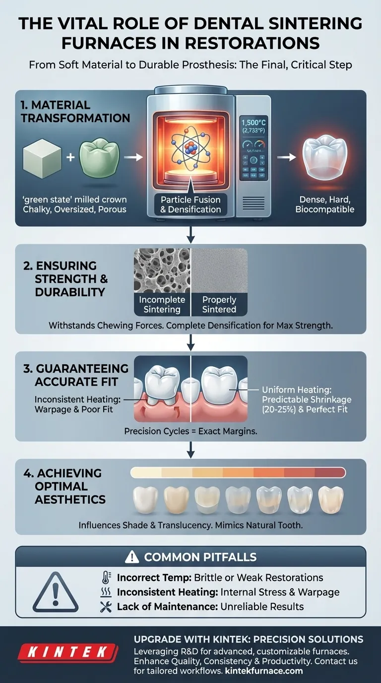 ¿Cuál es el papel de los hornos de sinterización dental en las restauraciones dentales? Transformando la Zirconia en Dientes Duraderos y Estéticos Guía Visual