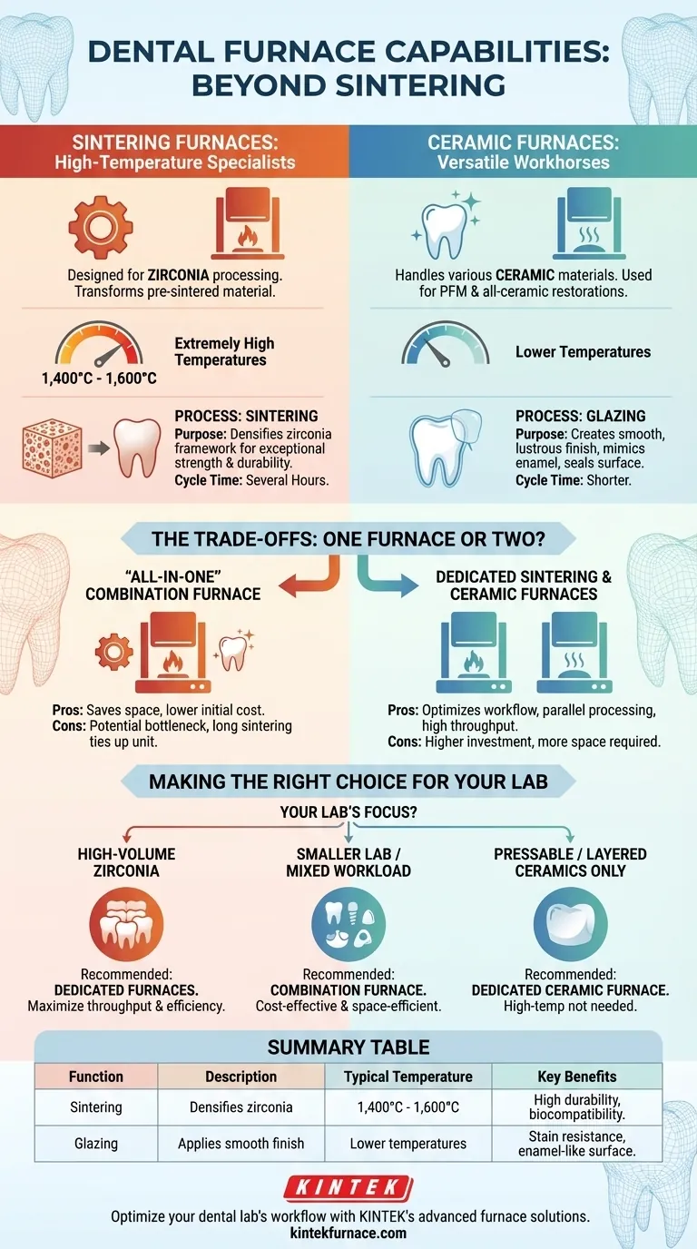What additional functionality do some dental furnaces offer besides sintering? Explore Glazing and More Visual Guide