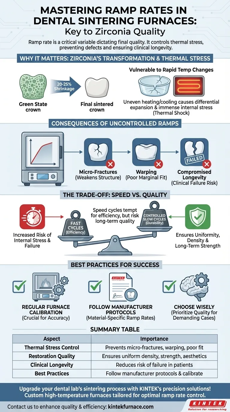 Qual è l'importanza delle rampe di temperatura nei forni di sinterizzazione dentale? Garantire la qualità e la durata dei restauri in zirconia Guida Visiva