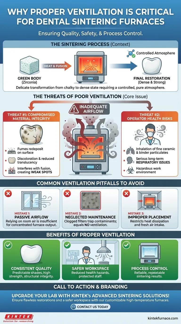 歯科用焼結炉において適切な換気が重要なのはなぜですか？ラボの品質と安全性を確保するために ビジュアルガイド