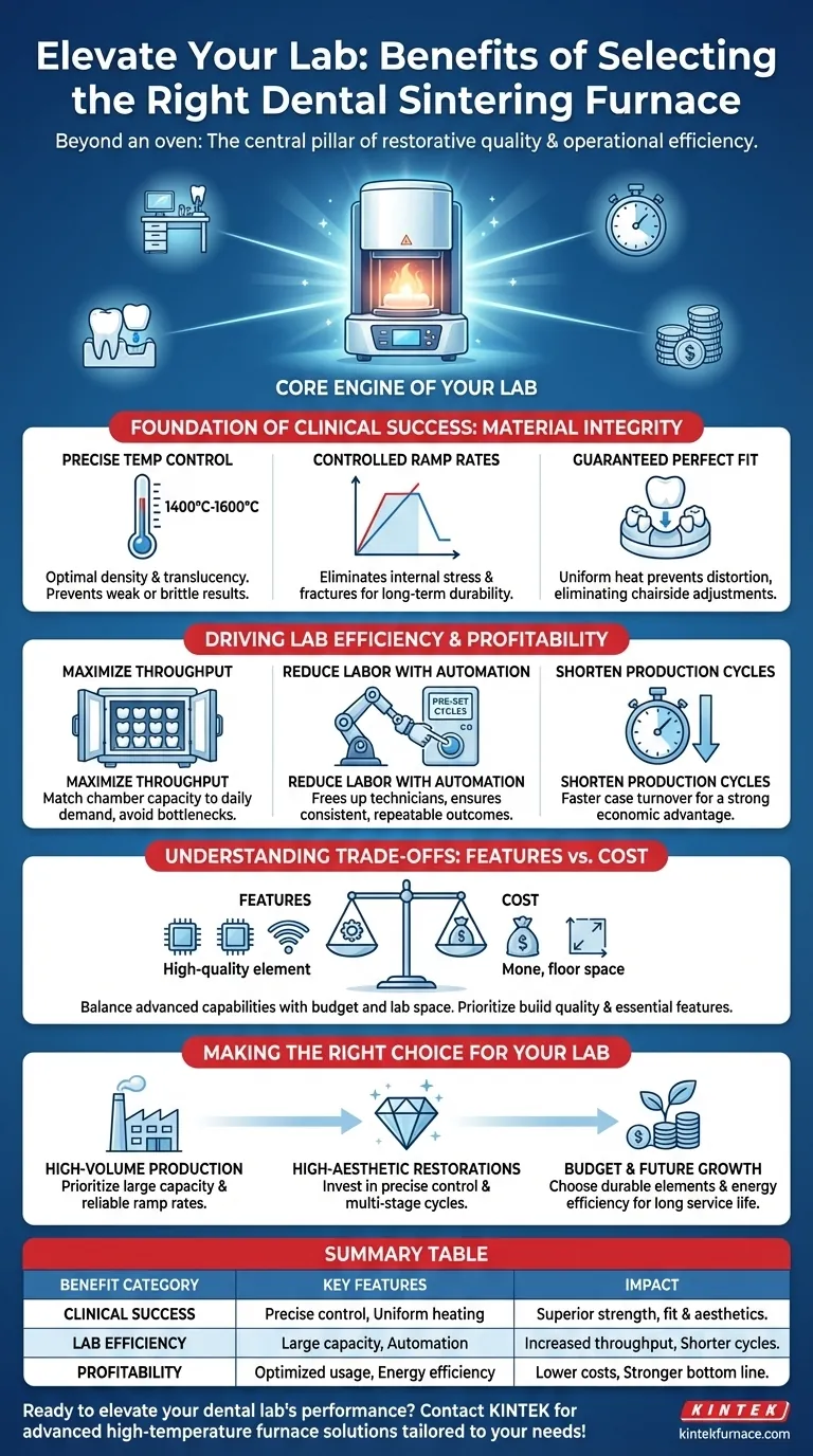 What are the benefits of carefully selecting a dental sintering furnace? Boost Lab Quality and Efficiency Visual Guide