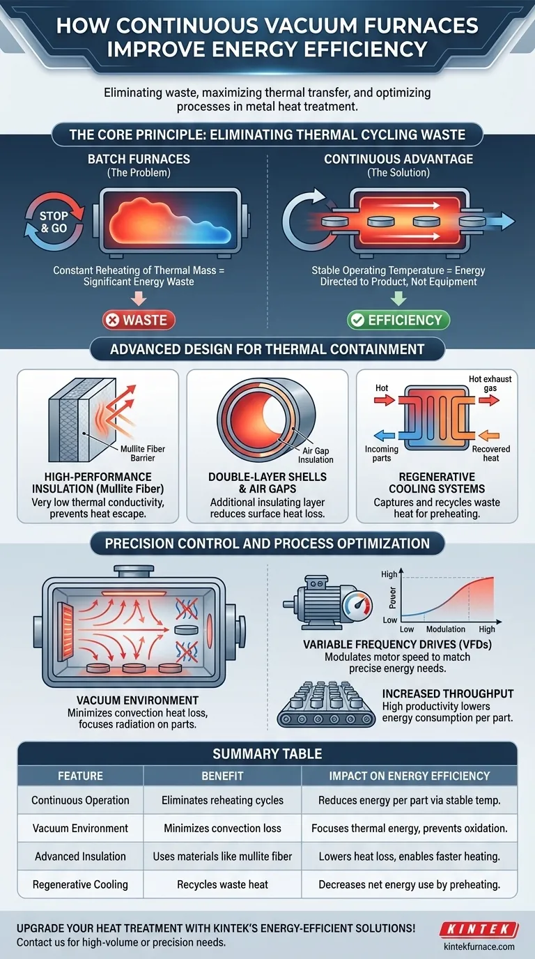 In che modo i forni a vuoto continui migliorano l'efficienza energetica nel trattamento termico dei metalli? Raggiungi un'efficienza superiore nel trattamento termico Guida Visiva