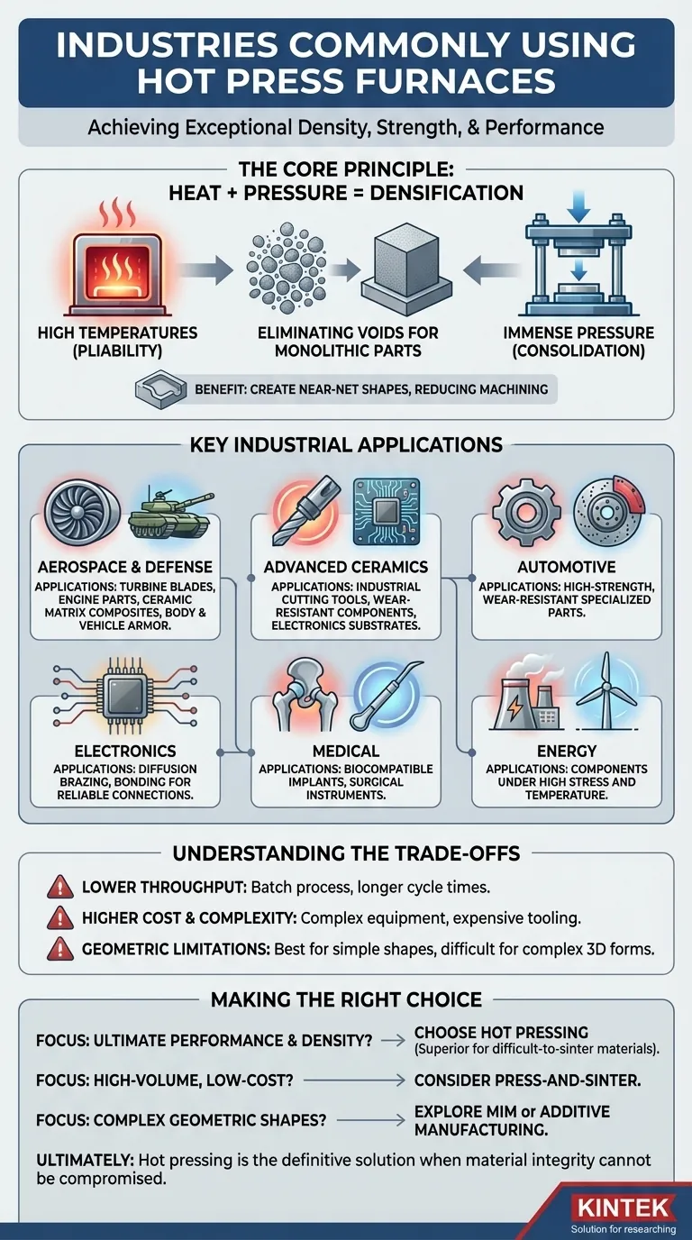 ما هي الصناعات التي تستخدم أفران الكبس الحراري بشكل شائع؟ إطلاق العنان لأداء المواد الفائق دليل مرئي