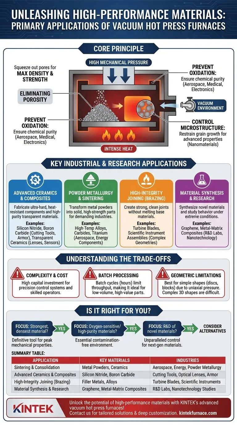 Quali sono le applicazioni principali dei forni a pressa calda sottovuoto? Ottenere densità e purezza del materiale superiori Guida Visiva