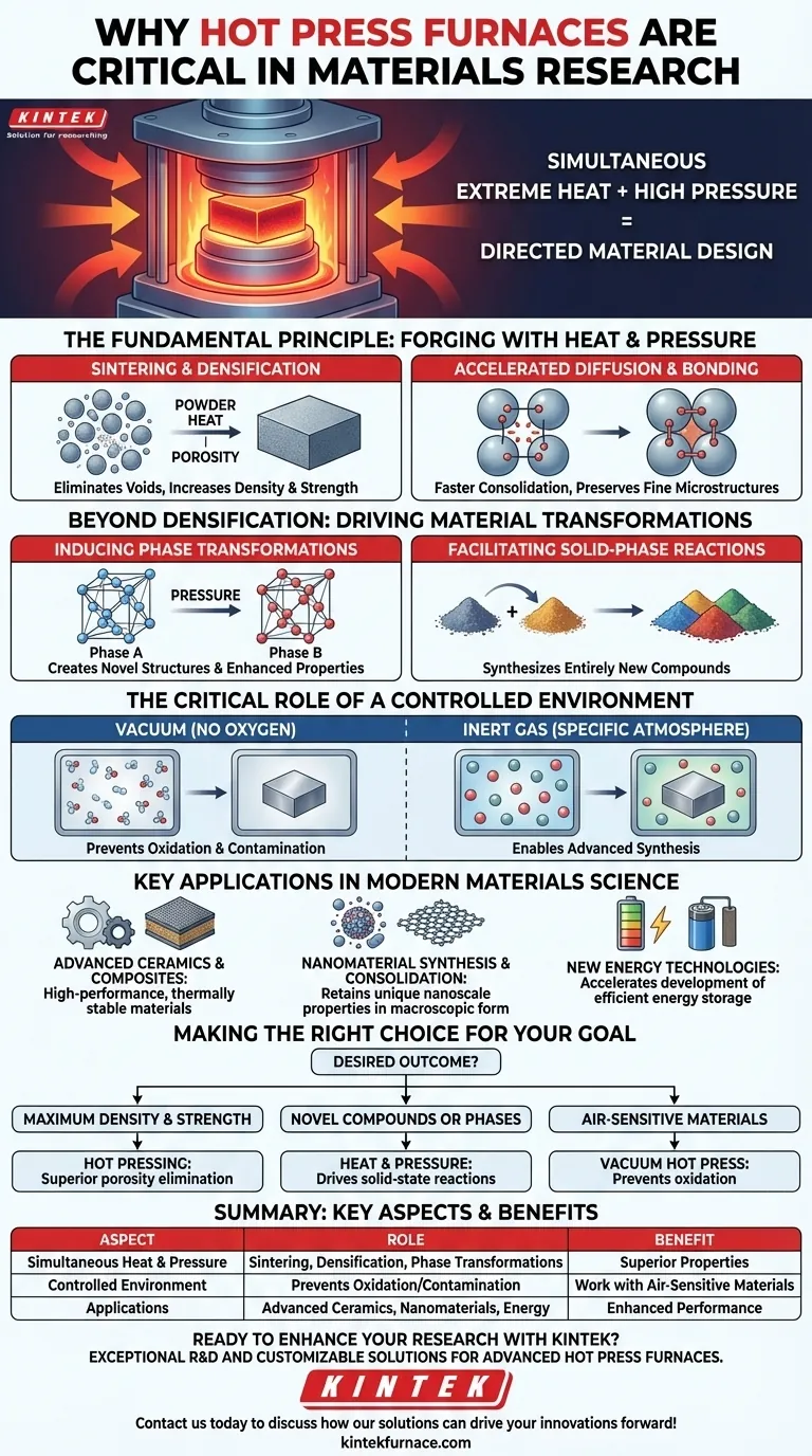 لماذا تعتبر أفران الضغط الساخن مهمة في أبحاث المواد؟ أطلق العنان لتخليق المواد المتقدمة دليل مرئي