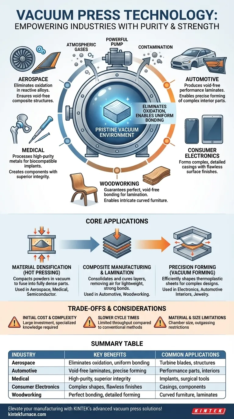 真空プレス技術はどのような産業に恩恵をもたらしましたか？製造における純度と強度を向上させる ビジュアルガイド
