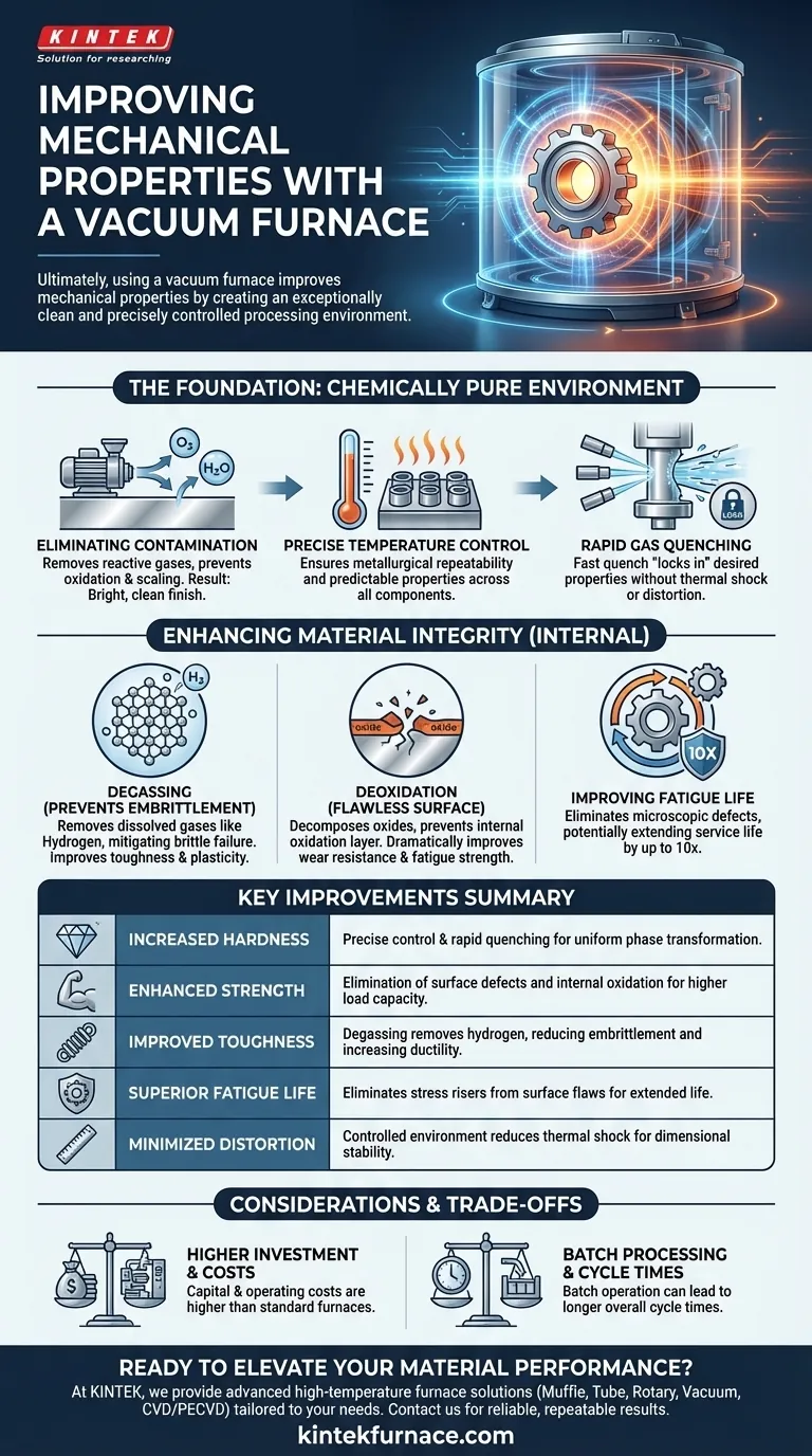 Welche Verbesserungen der mechanischen Eigenschaften können durch den Einsatz eines Vakuumofens erzielt werden? Steigerung von Festigkeit, Zähigkeit und Ermüdungslebensdauer Visuelle Anleitung