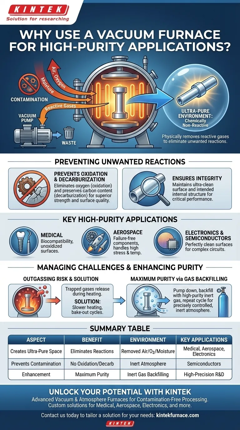 Warum ist ein Vakuumofen vorteilhaft für Anwendungen, die eine hohe Reinheit erfordern? Erreichen Sie unübertroffene Materialreinheit und Leistung Visuelle Anleitung