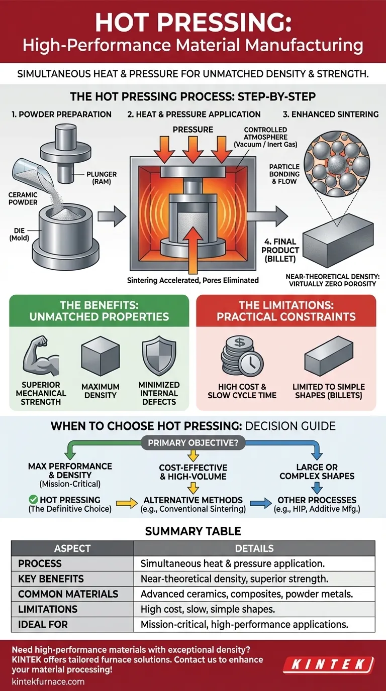 핫프레싱이란 무엇이며, 어떤 과정이 포함되나요? 탁월한 재료 밀도와 강도를 구현하세요 시각적 가이드