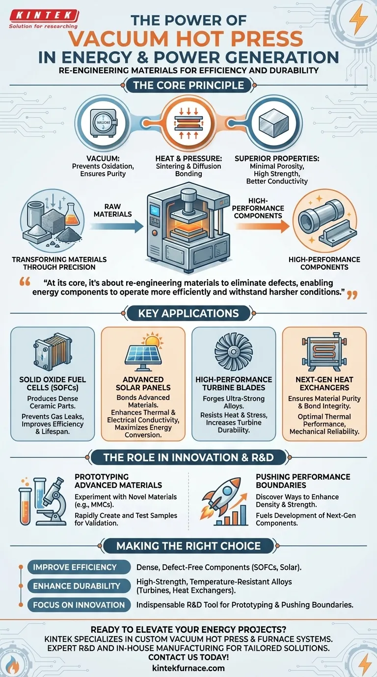 In che modo l'attrezzatura per la pressa a caldo sottovuoto contribuisce al settore della generazione di energia e potenza? Aumentare l'efficienza e la durabilità Guida Visiva