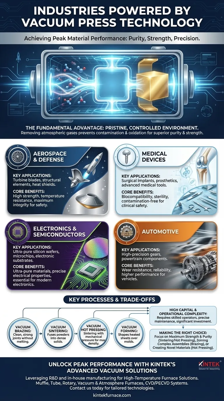 ¿En qué industrias se utiliza comúnmente la prensa de vacío? Esencial para la industria aeroespacial, médica y electrónica. Guía Visual