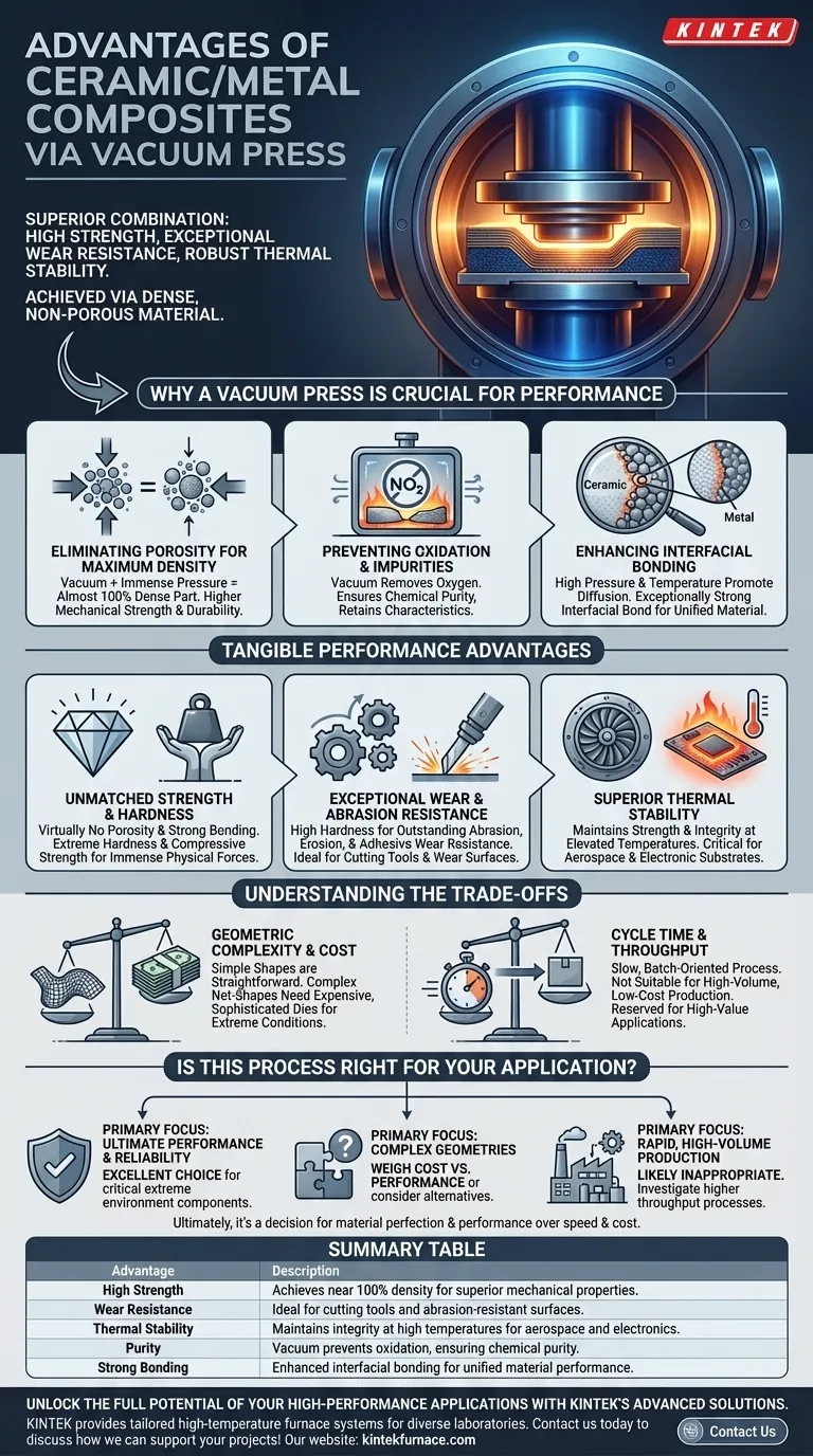 使用真空压机生产的陶瓷/金属复合材料有哪些优点？实现卓越的强度和耐用性 图解指南