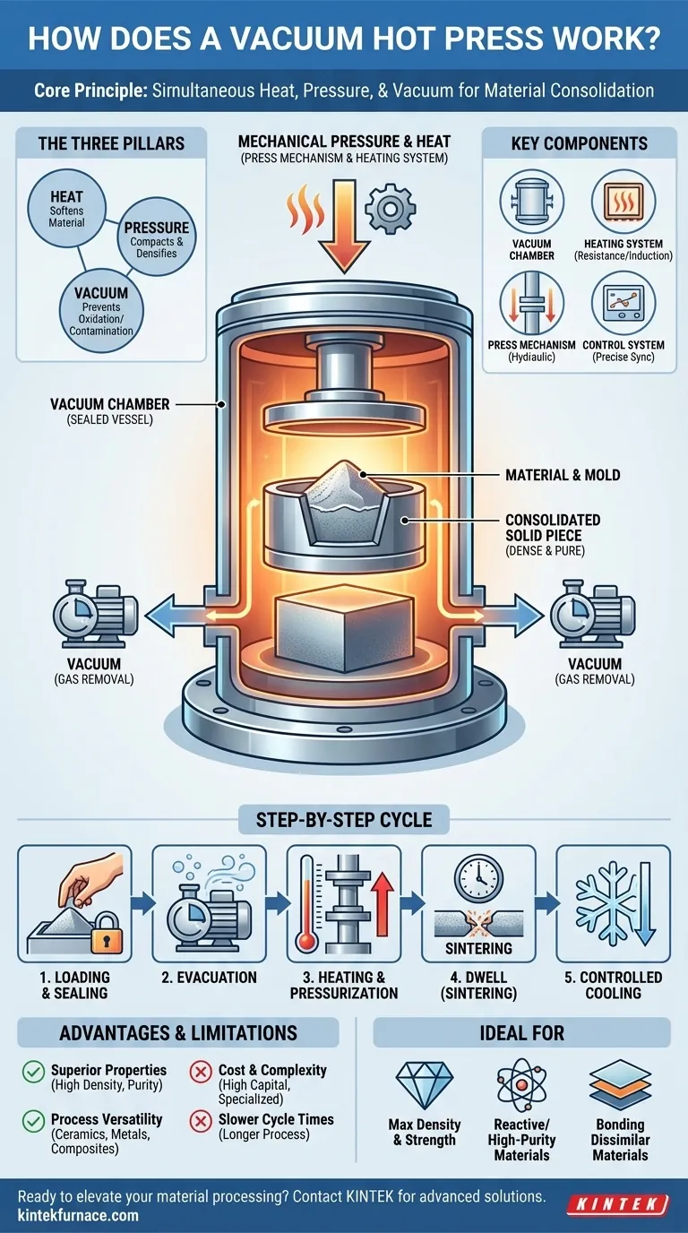 真空热压机如何工作？解锁卓越的材料密度和纯度 图解指南