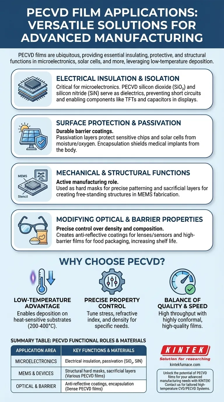 What are some common applications of PECVD films? Essential for Semiconductors, Solar Cells, and More Visual Guide