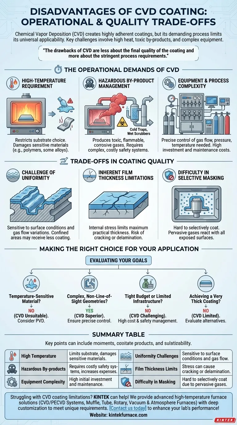 What are the disadvantages of CVD coating? High Heat, Toxic By-Products, and Cost Challenges Visual Guide