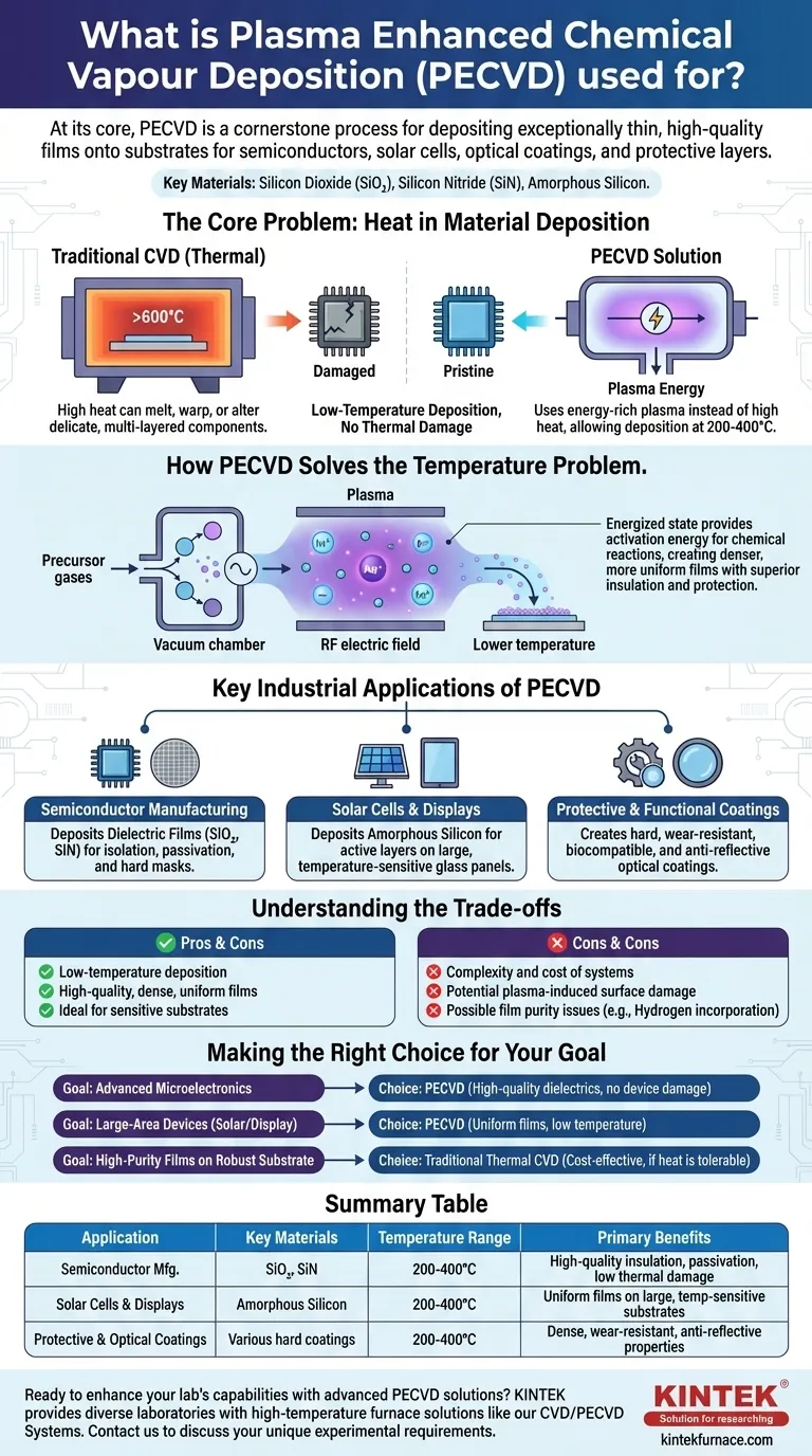 Wofür wird die Plasma Enhanced Chemical Vapour Deposition (PECVD) eingesetzt? Ermöglichung der Niedertemperatur-Abscheidung hochwertiger Schichten Visuelle Anleitung