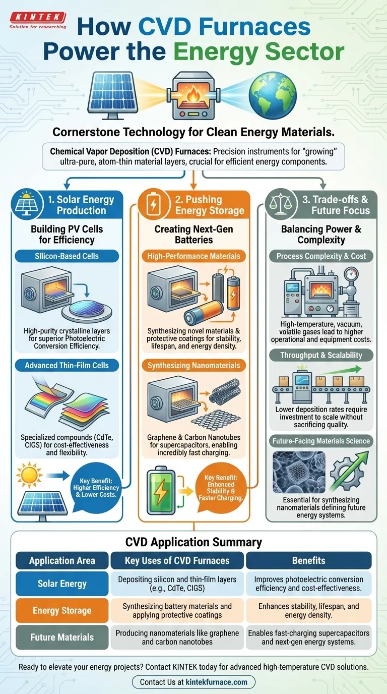 Comment les fours à CVD sont-ils utilisés dans le secteur de l'énergie ? Alimenter les innovations solaires et les batteries Guide Visuel