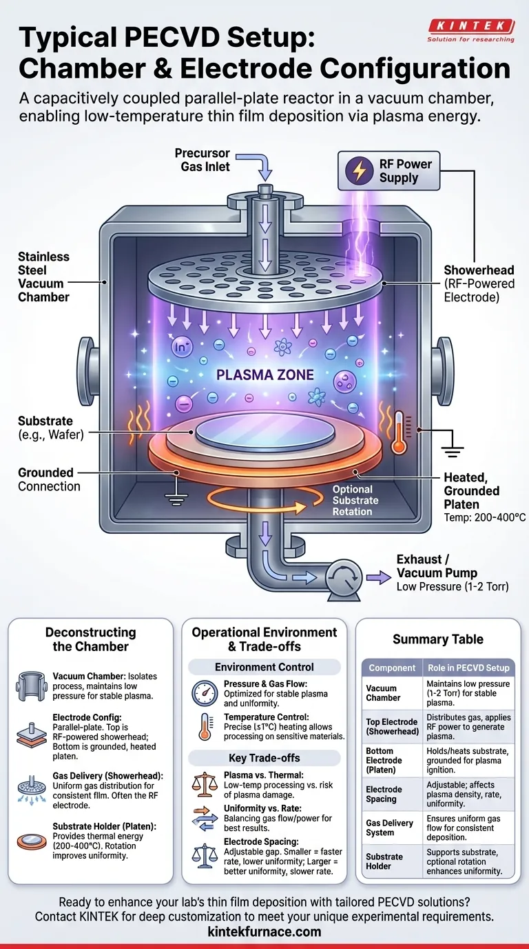 PECVD의 일반적인 챔버 및 전극 구성은 무엇입니까? 박막 증착 최적화 시각적 가이드