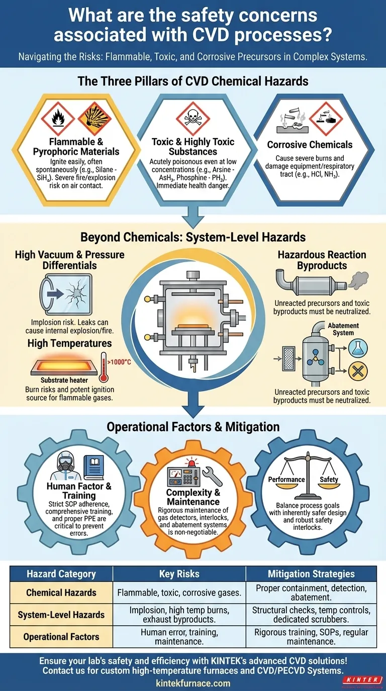 Quais são as preocupações de segurança associadas aos processos de CVD? Mitigue os Riscos com Soluções Especializadas Guia Visual