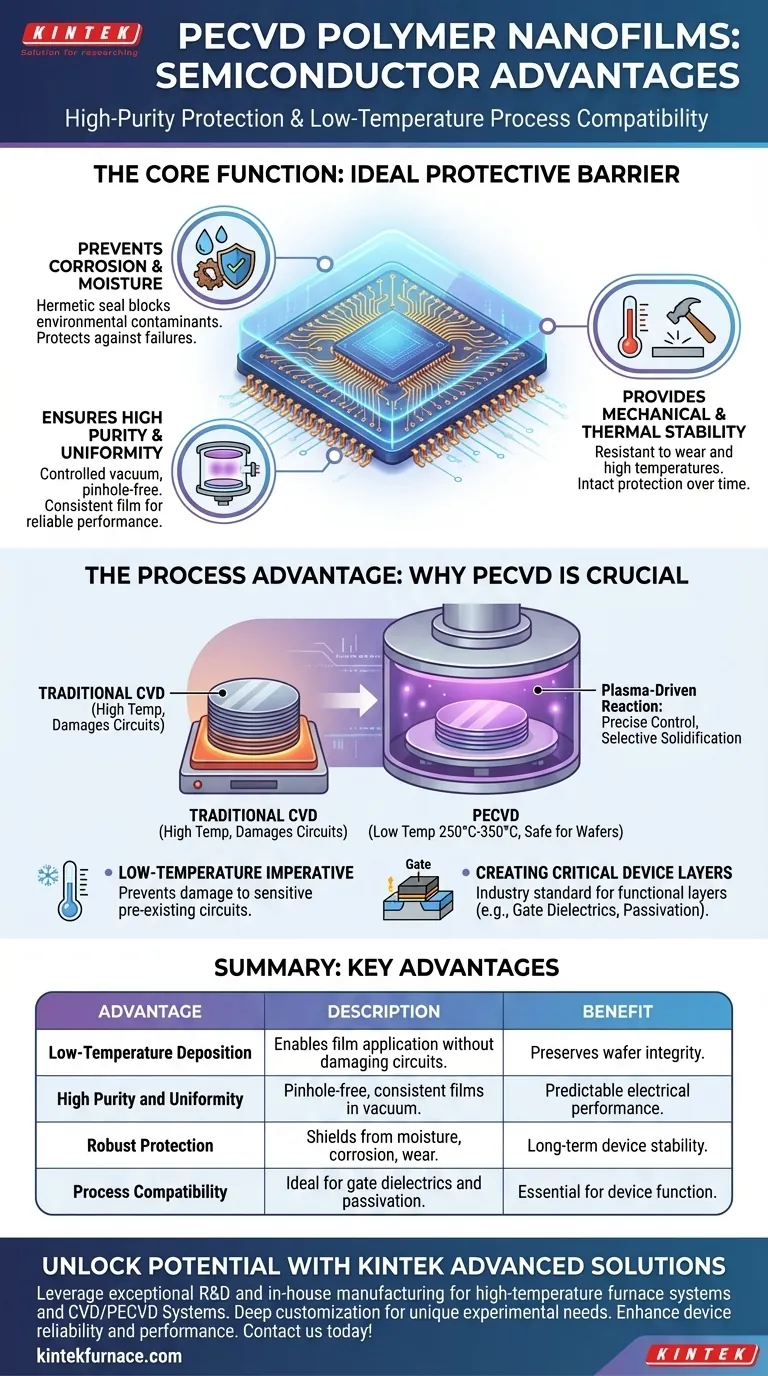 PECVD聚合物纳米薄膜在半导体应用中具有哪些优势？探索增强的保护和可靠性 图解指南