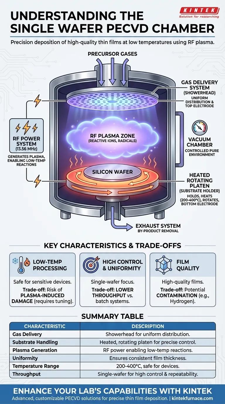 What are the characteristics of a single wafer PECVD chamber? Optimize Thin Film Deposition for Your Lab Visual Guide