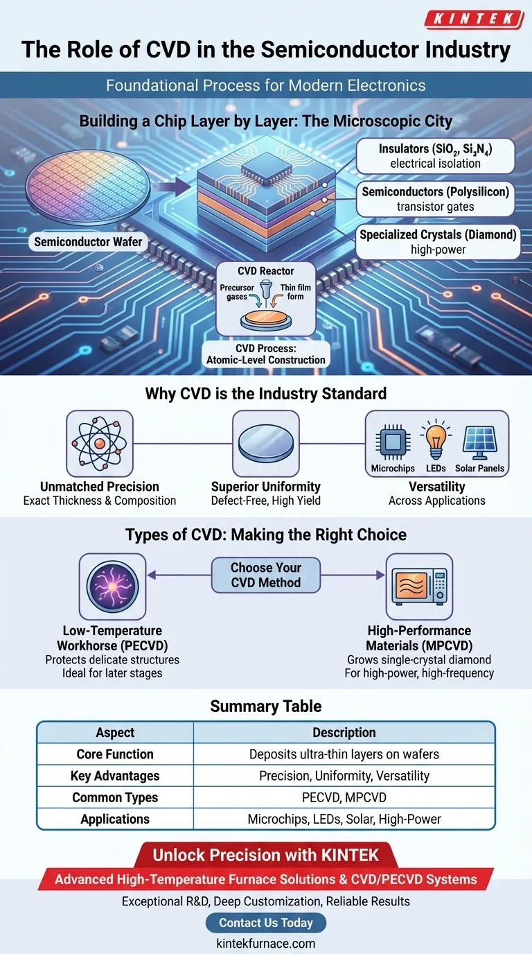 Quale ruolo svolge il CVD nell'industria dei semiconduttori? Essenziale per la costruzione di microchip avanzati Guida Visiva