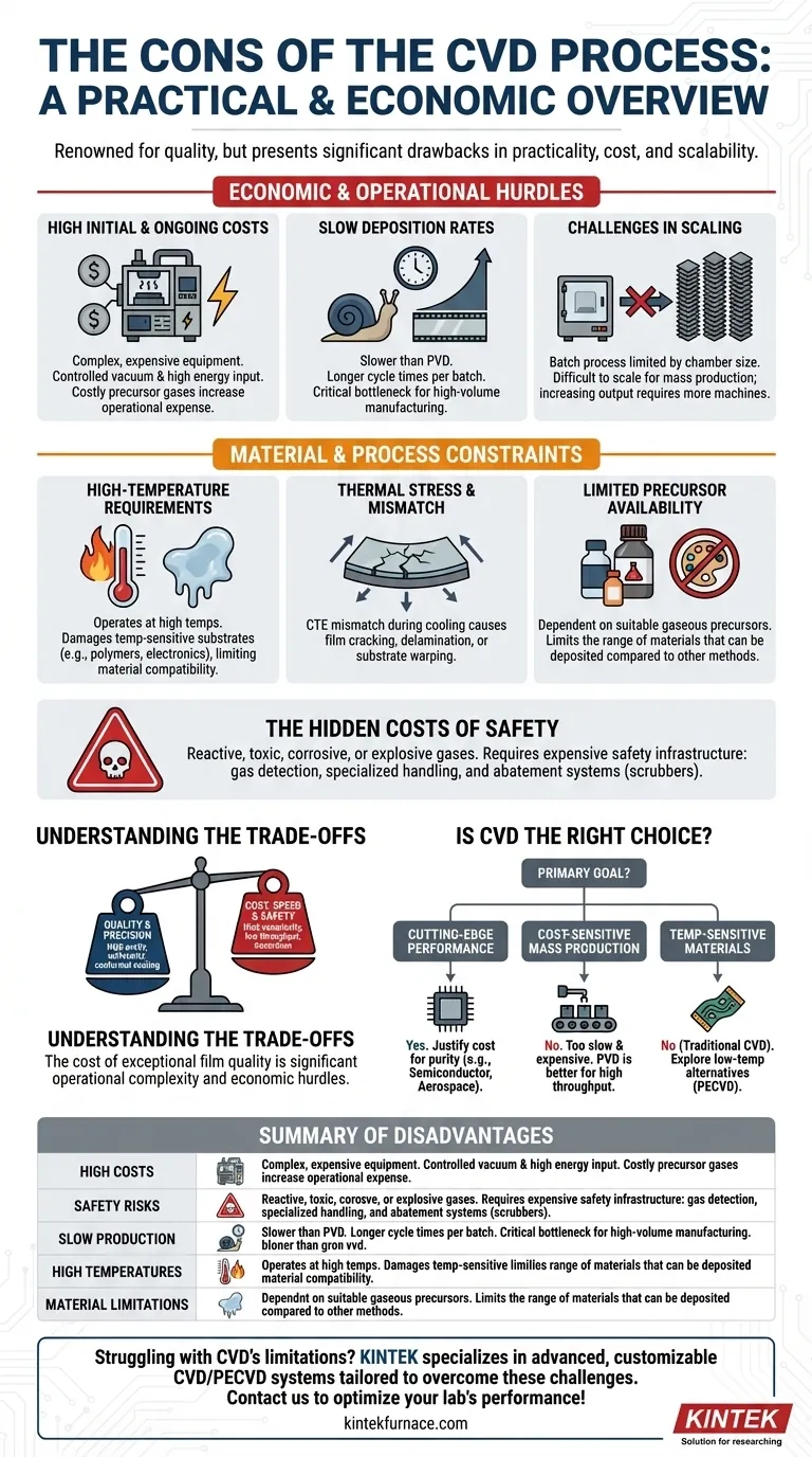 Quais são os contras do processo CVD? Altos Custos, Riscos de Segurança e Limites de Produção Guia Visual