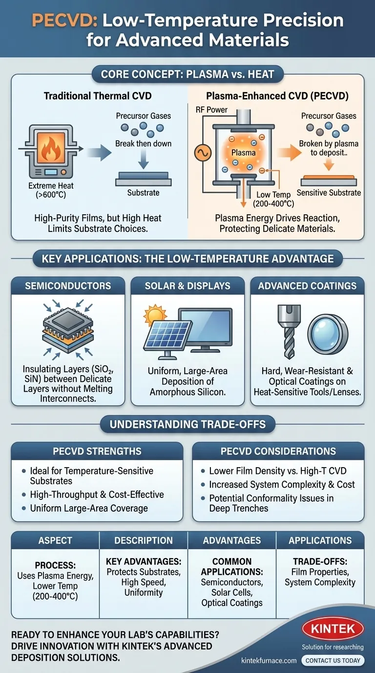 Was ist Plasma-Enhanced Chemical Vapor Deposition (PECVD) und wofür wird es verwendet? Entriegelung der Niedertemperatur-Dünnschichtabscheidung Visuelle Anleitung