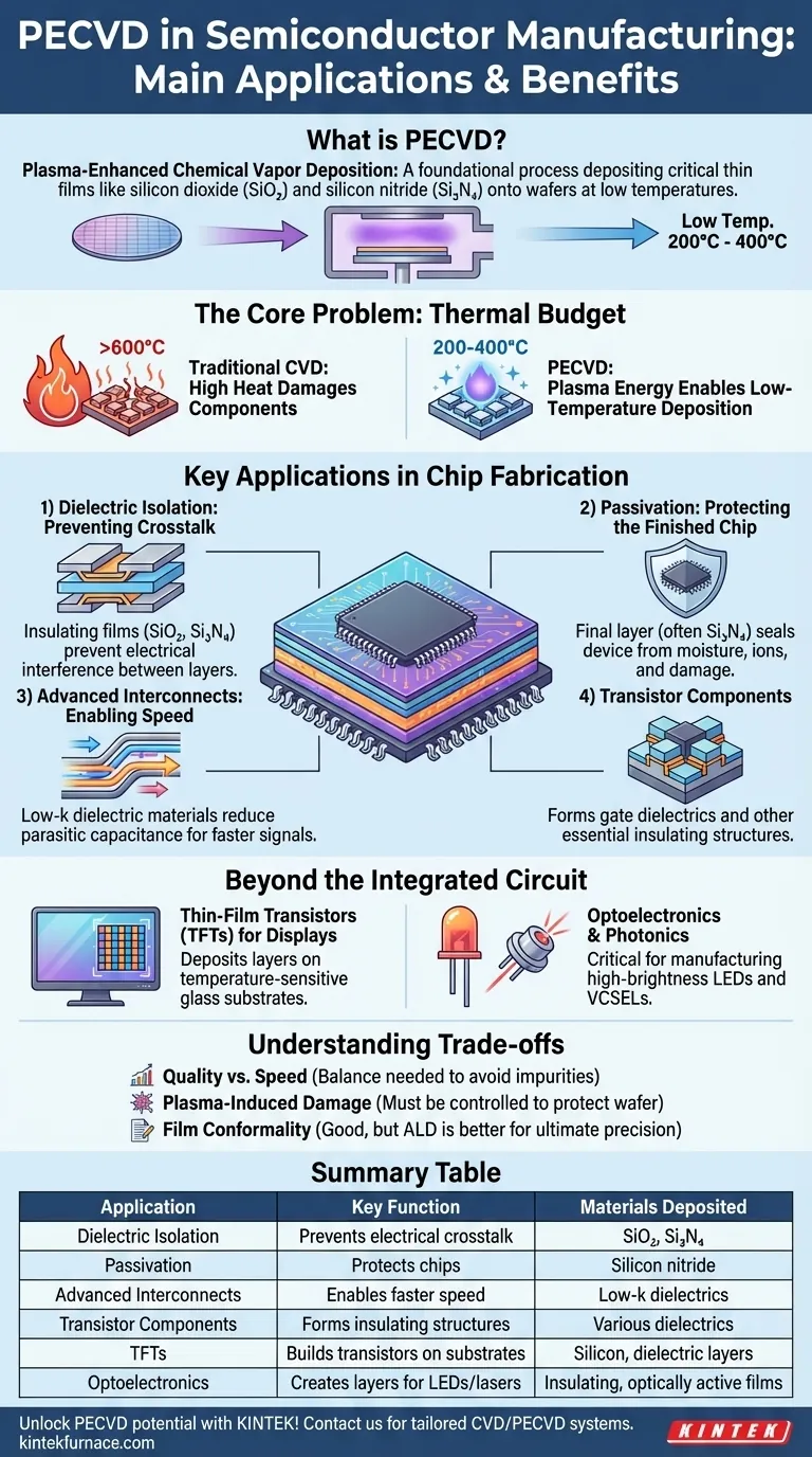 What are the main applications of PECVD in the semiconductor industry? Discover Key Uses in Chip Fabrication Visual Guide